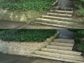 Natural stone retaining wall and staircase-brick cleaning