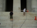 cleaning the steps